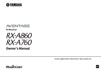 Yamaha RX-A860-760 - Owners manual